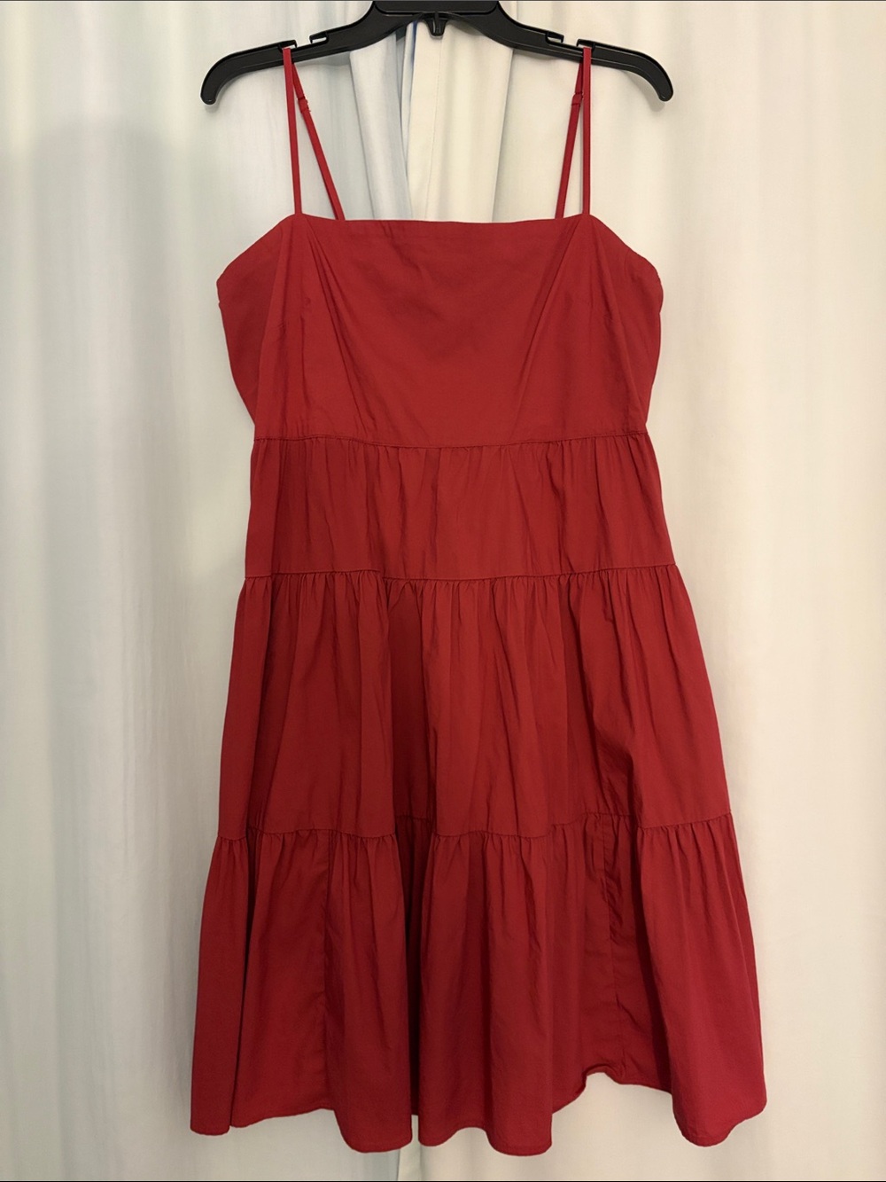 GAP Women’s Crimson Red Sundress with Spaghetti Straps, 14 Petite